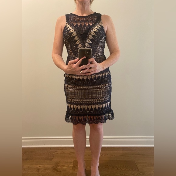 Navy Blue Crochet Dress - Picture 5 of 5